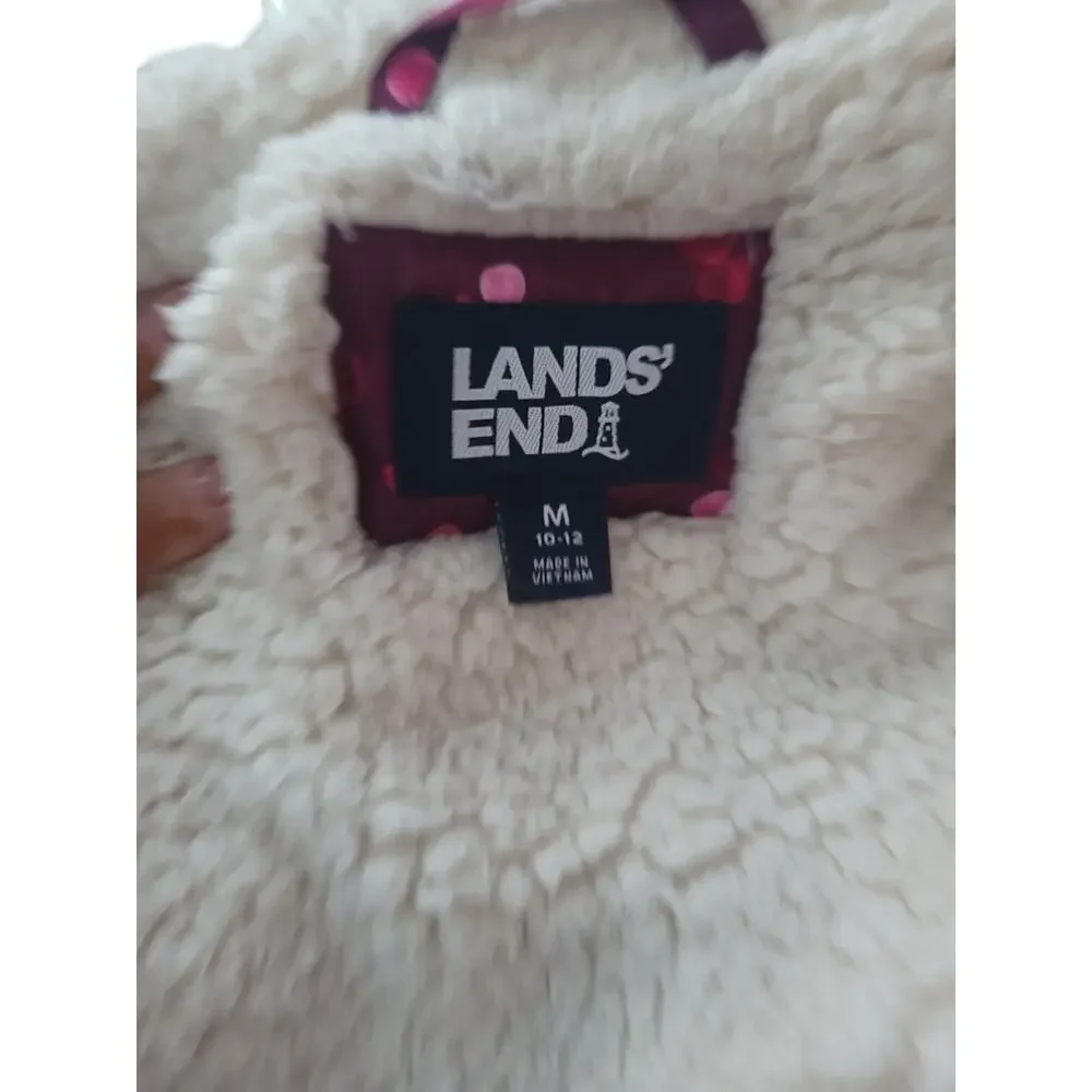 Lands end girls 10-12 Kids Expedition Down Waterproof Winter Parka Color pink